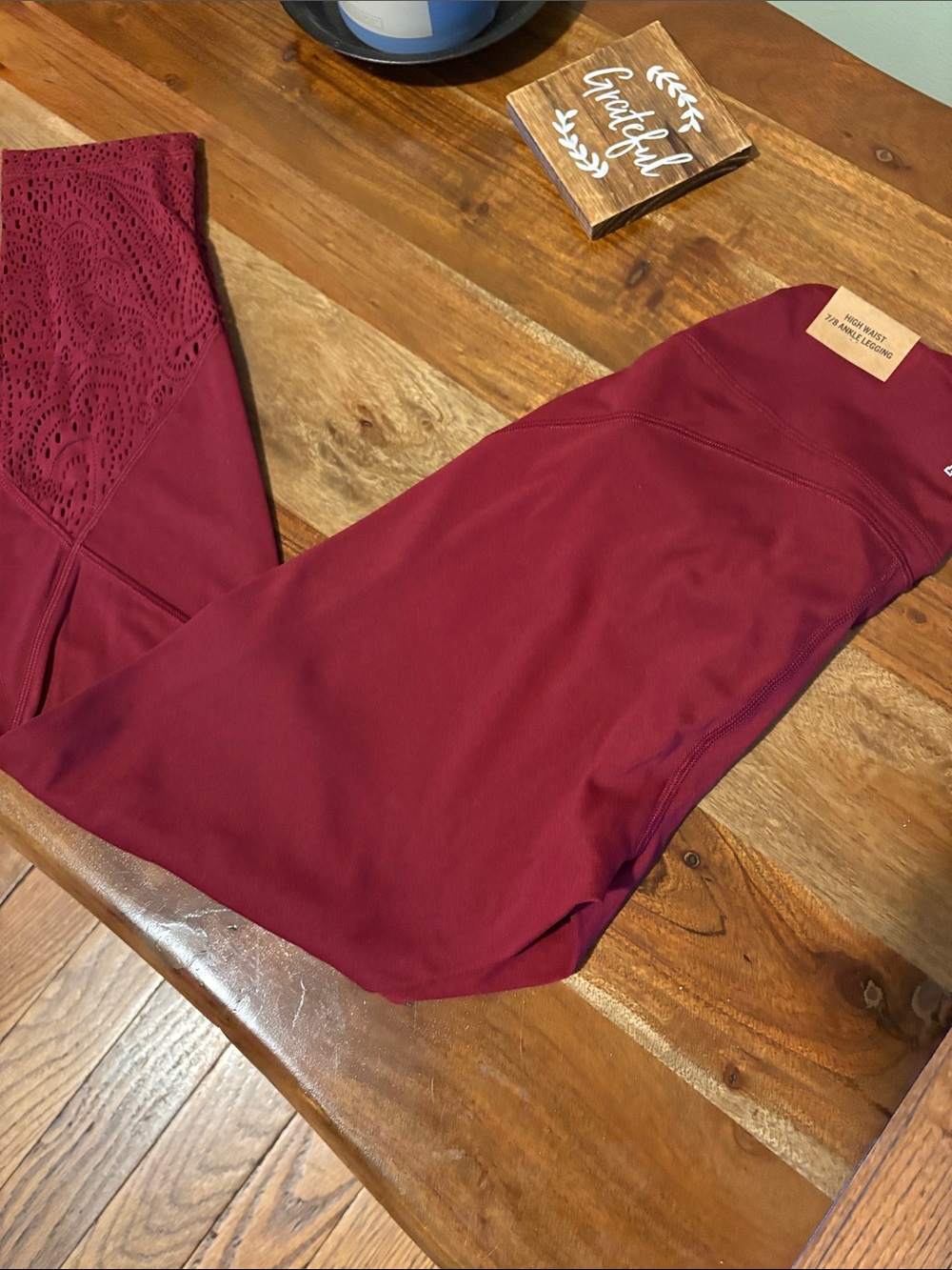 PINK Victoria's Secret Maroon High-Waist Leggings